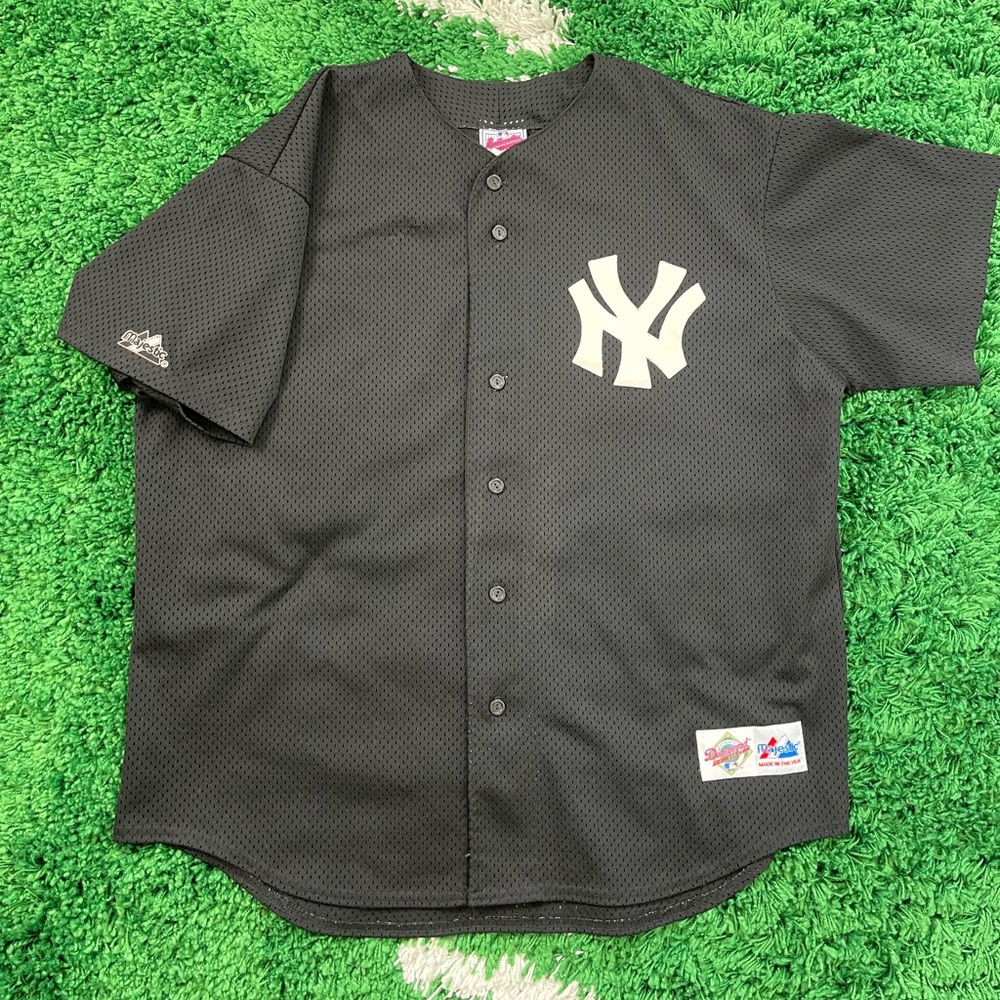 Vintage New York Yankees Diamond Collection Blank Jersey Made In USA Majestic Xl